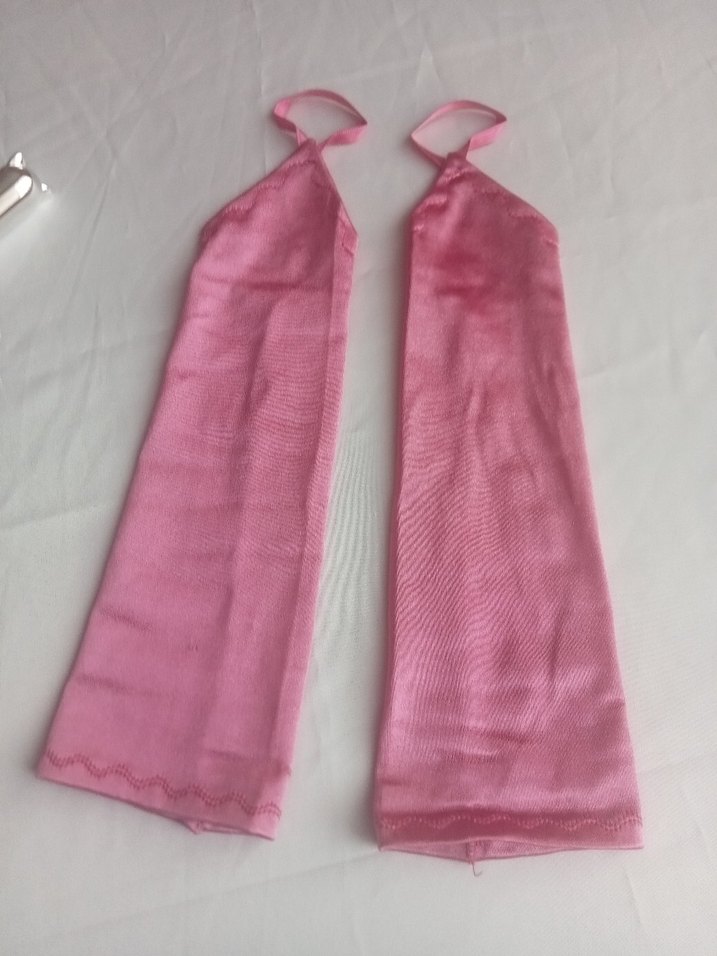 Pembe saten,likralı  Kadın Eldivenleri - Görsel 5