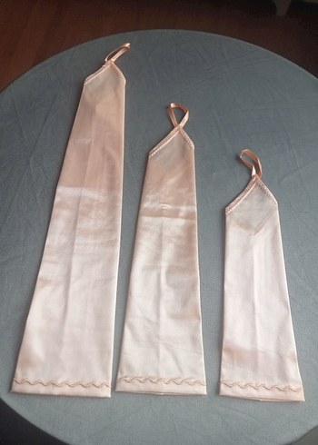 Sarı ,Kadın Saten Eldiven - Görsel 5