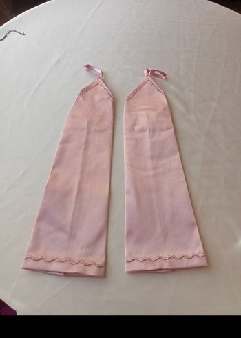 Pembe Saten  Kadın Eldivenleri - Görsel 3