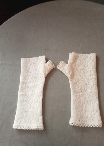 Dantel Detaylı Beyaz  Eldiven - Görsel 6