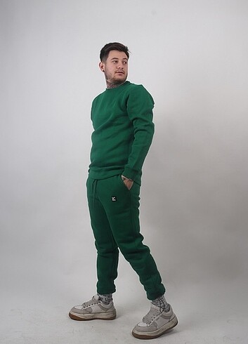 Lucafatto Yeşil Oversize Yandan Lastikli Erkek Sweatshirt