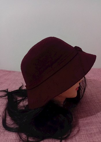 Bordo Keçe Şapka  Şık & Retro Stil - Görsel 4