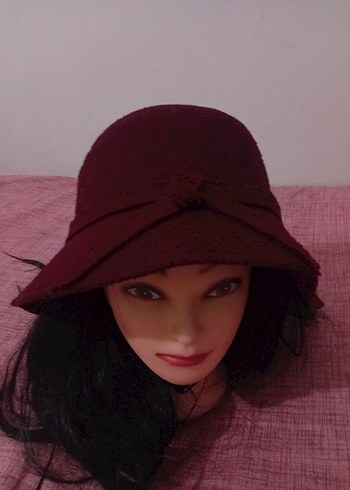 Bordo Keçe Şapka  Şık & Retro Stil - Görsel 3