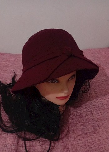 Bordo Keçe Şapka  Şık & Retro Stil - Görsel 2