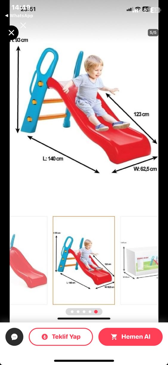 Kırmızı Çocuk Kaydırağı - Görsel 2