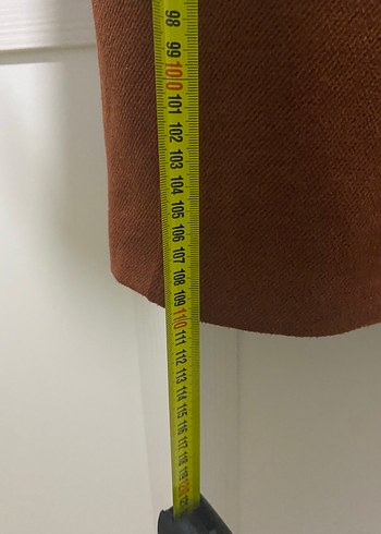 Taba Kadın Süet Kemerli Uzun Klasik Kaban - Görsel 2