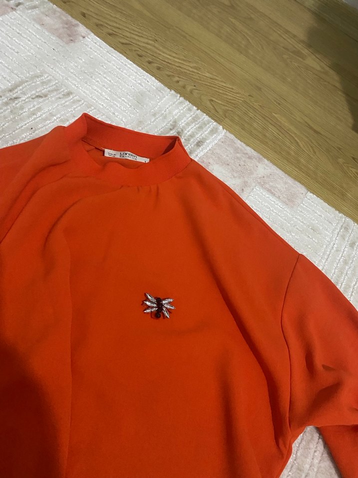 Turuncu Yarım Balıkçı Yaka Salaş Üst - Görsel 2