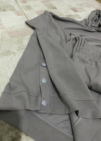 Düğmeli Gri Kadın Eşofman Takımı - Görsel 2