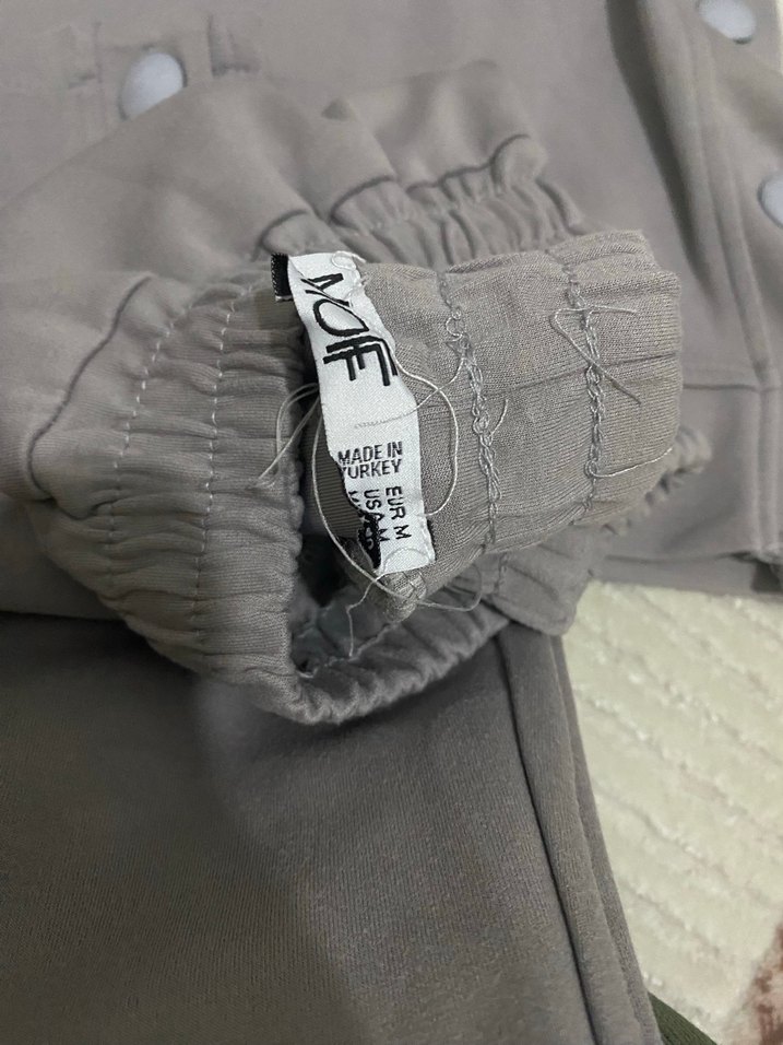 Düğmeli Gri Kadın Eşofman Takımı - Görsel 5