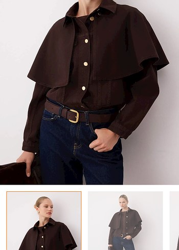 Kahverengi Deri Trençkot, Düğmeli, Midi Boy - Görsel 4