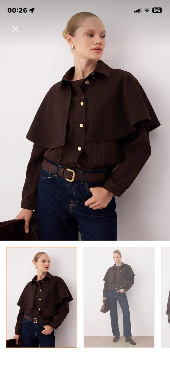 Kahverengi Deri Trençkot, Düğmeli, Midi Boy - Görsel 4