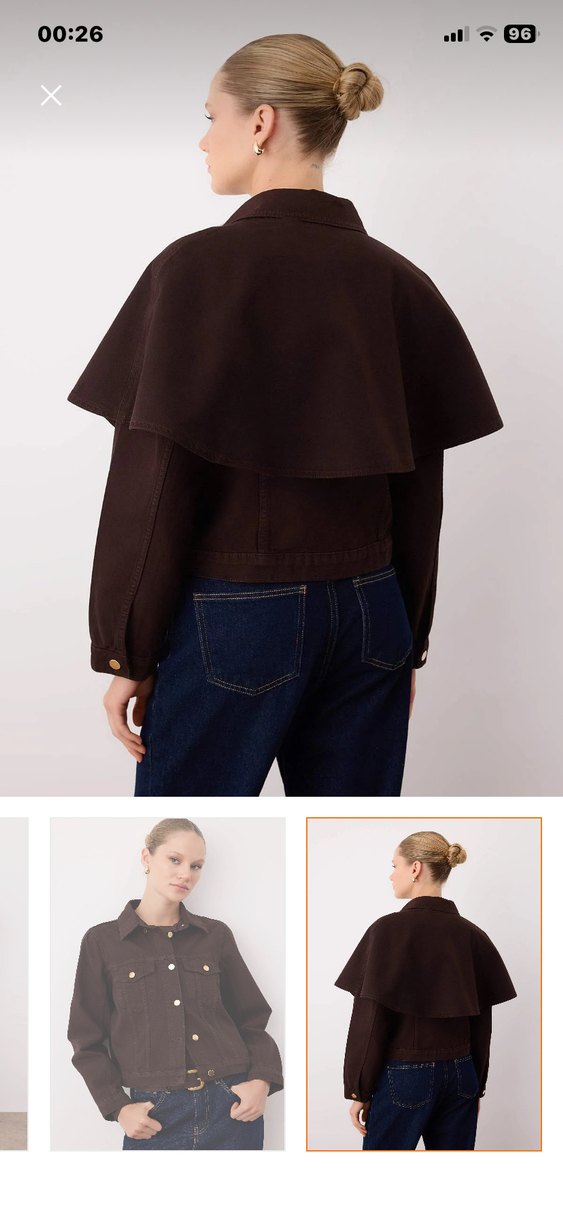 Kahverengi Deri Trençkot, Düğmeli, Midi Boy - Görsel 3