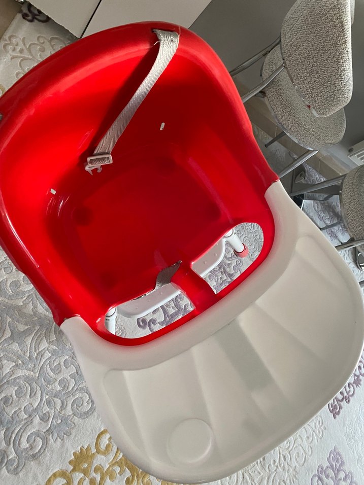 Kırmızı ve Gri Bebek Mama Sandalyesi - Görsel 3