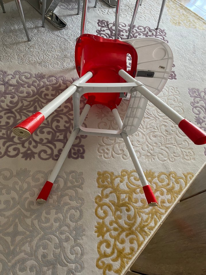 Kırmızı ve Gri Bebek Mama Sandalyesi - Görsel 5