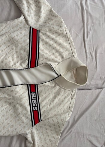 Guess Beyaz Monogramli Spor Ceket