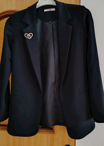 Siyah Düğmeli Kadın Blazer Ceket - Görsel 2