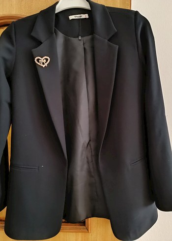 Siyah Düğmeli Kadın Blazer Ceket - Görsel 3