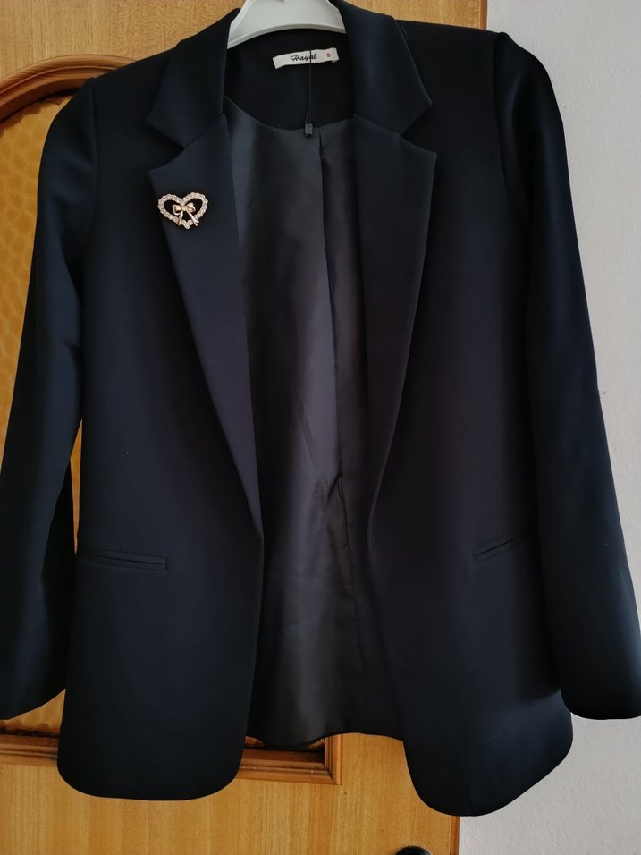 Siyah Düğmeli Kadın Blazer Ceket - Görsel 2