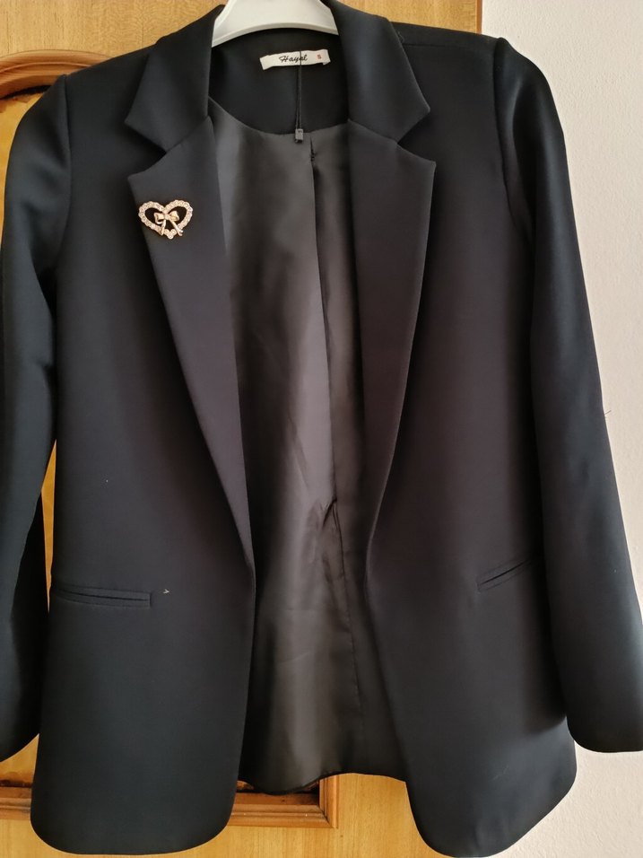 Siyah Düğmeli Kadın Blazer Ceket - Görsel 3