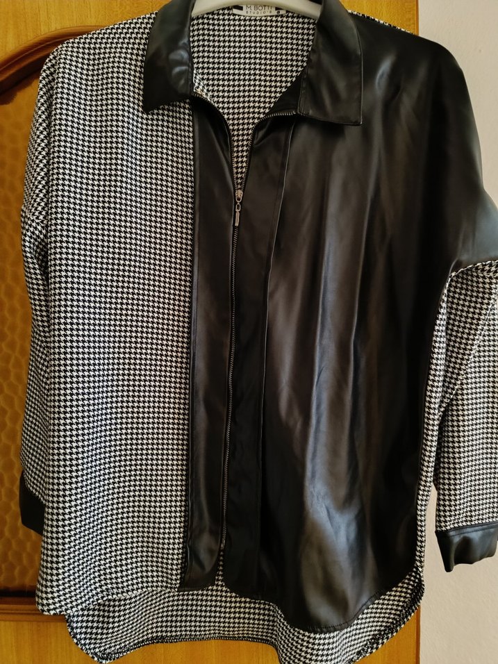 Deri Detaylı Siyah Kadın Gömlek - Görsel 3