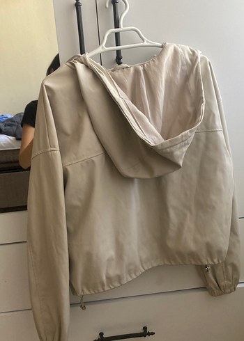 Bej Kadın Midi Ceket, Düz, Uzun Kollu - Görsel 9