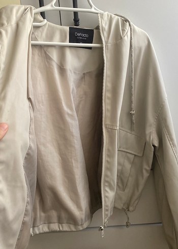 Bej Kadın Midi Ceket, Düz, Uzun Kollu - Görsel 8