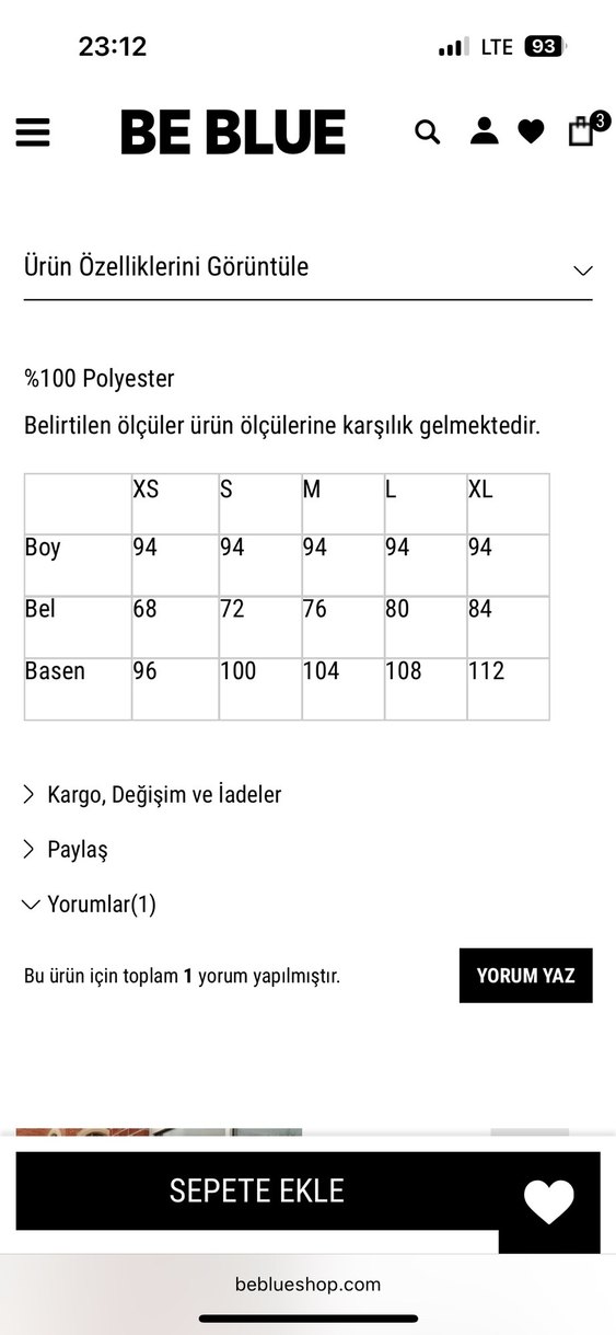 Be blue ekose desen etek - Görsel 3