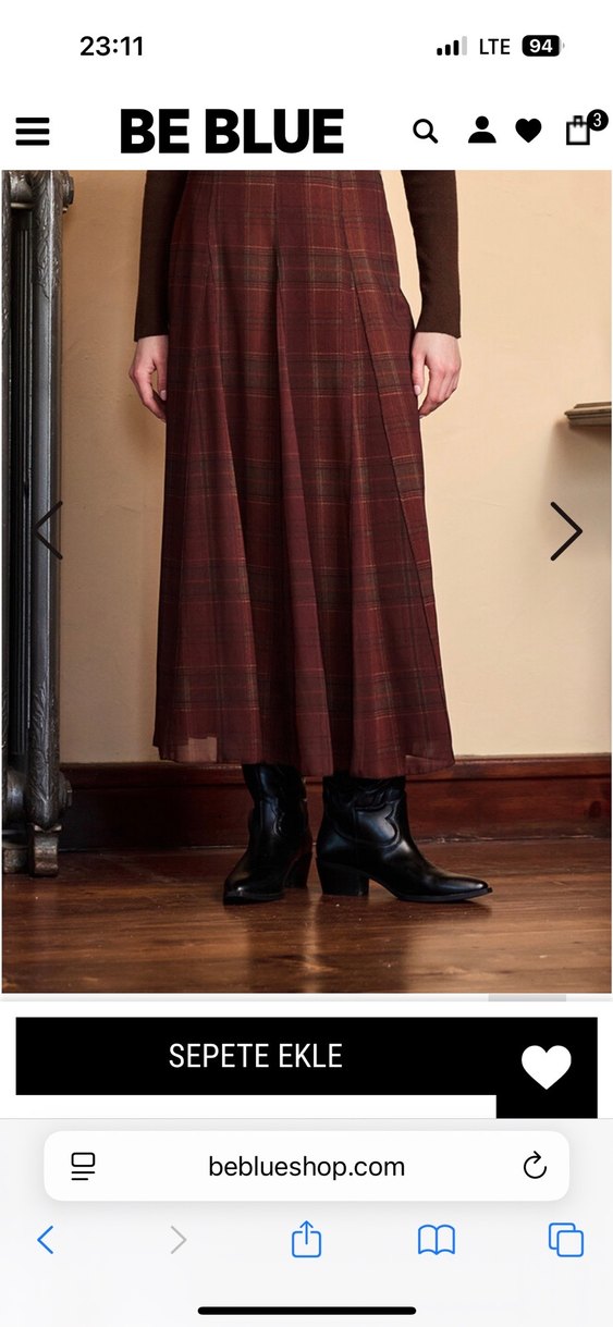 Be blue ekose desen etek - Görsel 2