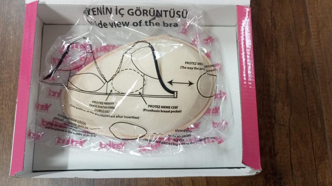 Pembe protez meme sütyeni tek göğüs - Görsel 3