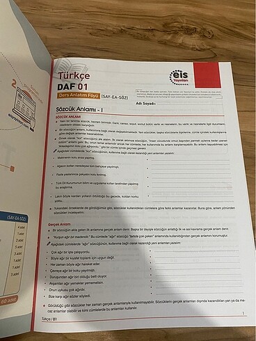 Yks eis türkçe ders anlatım föyü
