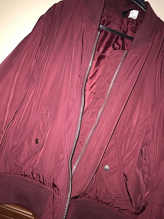 l Beden bordo Renk Bomber ceket