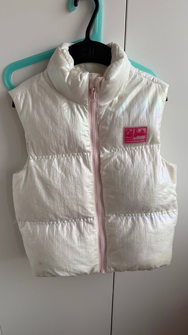 Kız Çocuk Beyaz Fermuarlı Yelek - Görsel 2