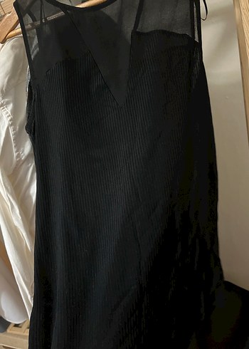 Siyah V Yaka Transparan Kadın Atlet - Görsel 3