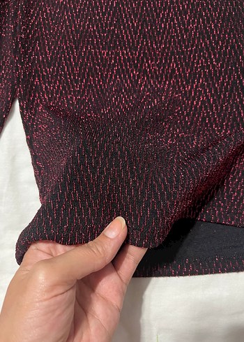 Bordo Kadın Triko Midi Elbise - Görsel 2