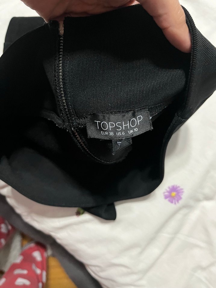 Siyah Mini Etek Velcro Detaylı - Görsel 3