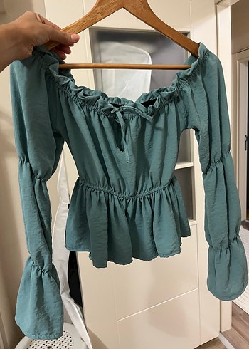 Uzun Kollu Bohem Keten Bluz - Görsel 2