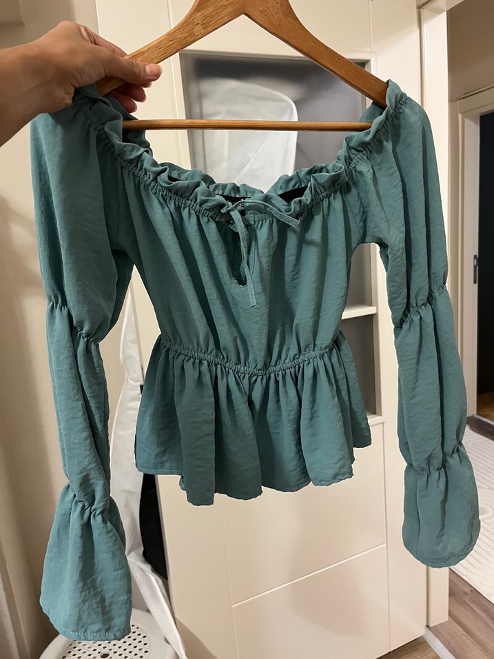 Uzun Kollu Bohem Keten Bluz - Görsel 2