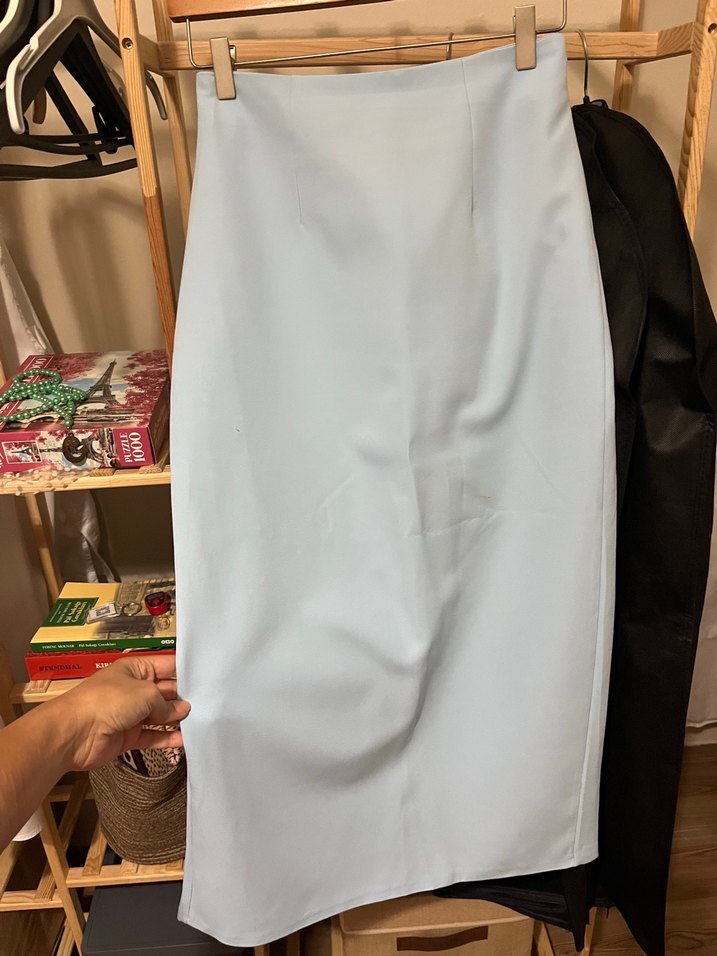 Düğmeli Beyaz Kadın Yelek Etek Takım - Görsel 4