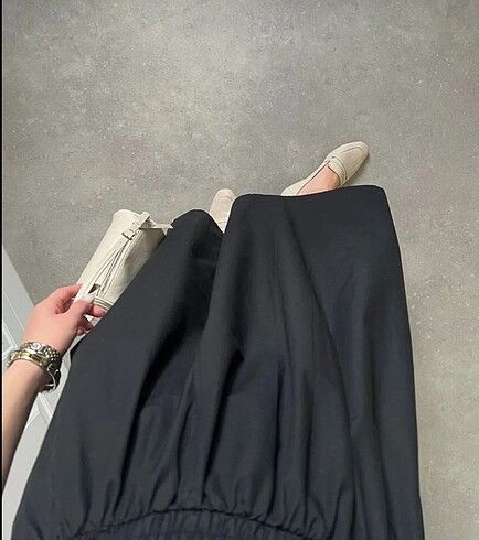 diğer Beden siyah Renk Siyah Uzun Cepli Etek Poplin Kumaş