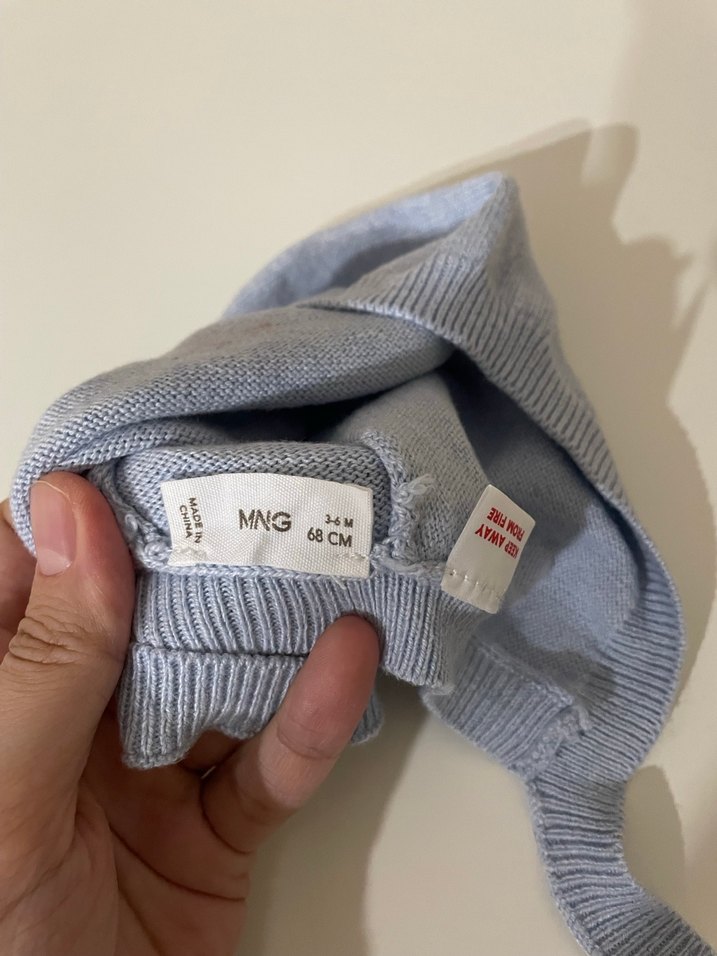 Mango bağcıklı triko bere - Görsel 2