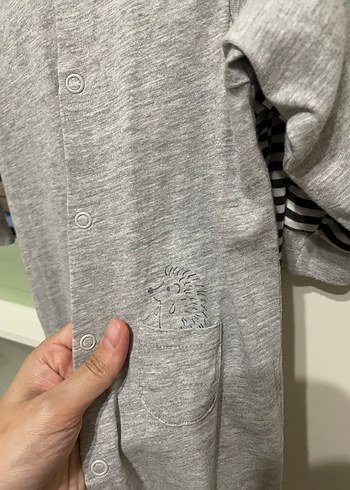 H&M  Uzun Kollu Bebek Tulum 2 adet - Görsel 4