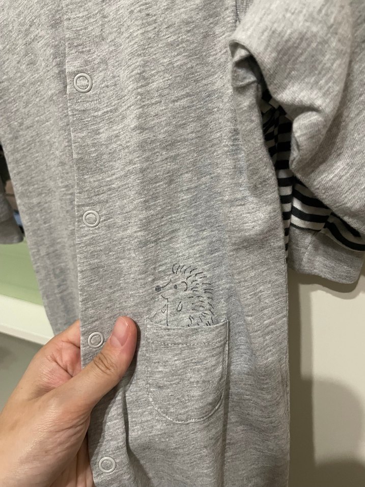 H&M  Uzun Kollu Bebek Tulum 2 adet - Görsel 4