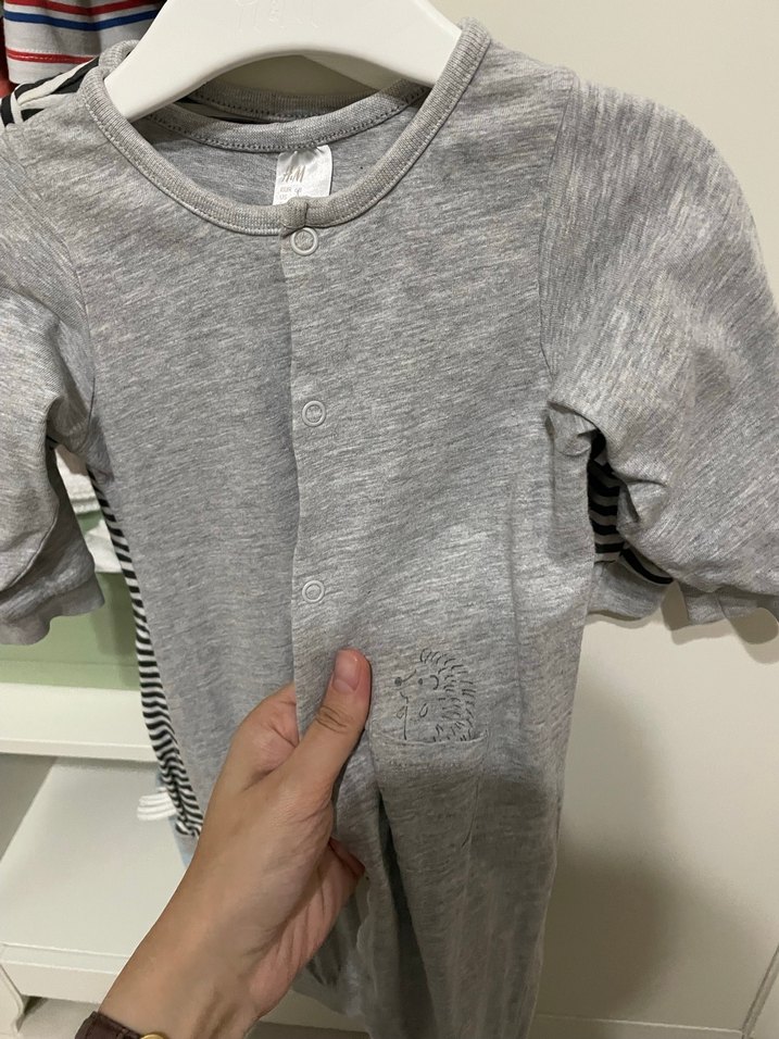 H&M  Uzun Kollu Bebek Tulum 2 adet - Görsel 3