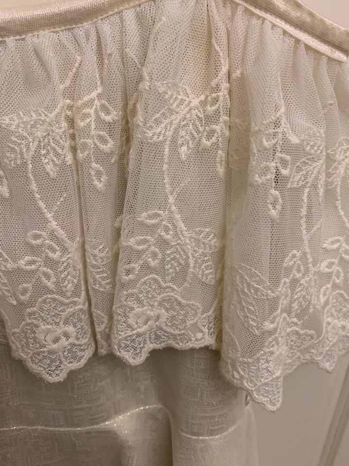 Kız Çocuk Beyaz Nakışlı Keten Elbise - Görsel 2