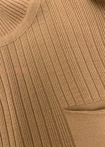 Bej Kadın Boğazlı Triko Kazak - Görsel 2