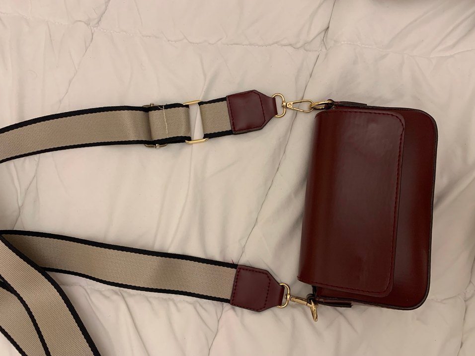 Bordo Deri Kadın Çanta - Görsel 2