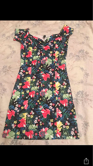 H&M Cicek desenli elbise