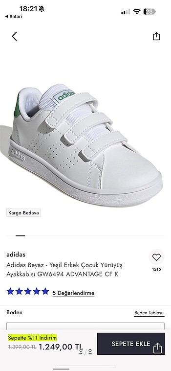 Adidas spor ayakkabı