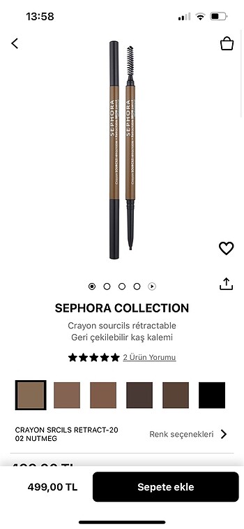 Beden Renk Sephora kaş kalemi