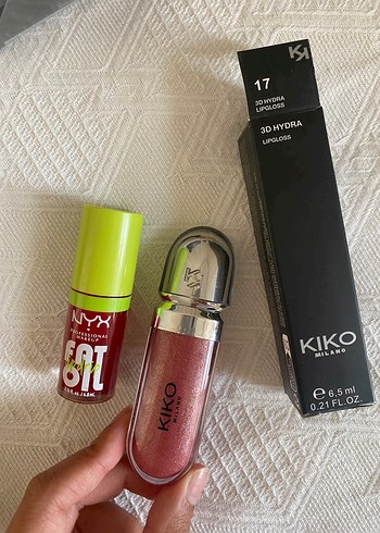 Kiko Kiko lipgloss ve Nyx lip oil dudak yağı seti